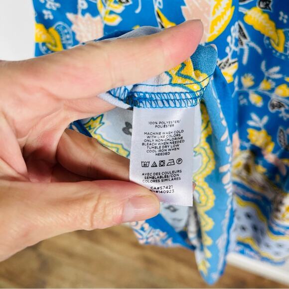 NWT Loft blue yellow floral boho cottagecore spring midi dress MP - Picture 6 of 7